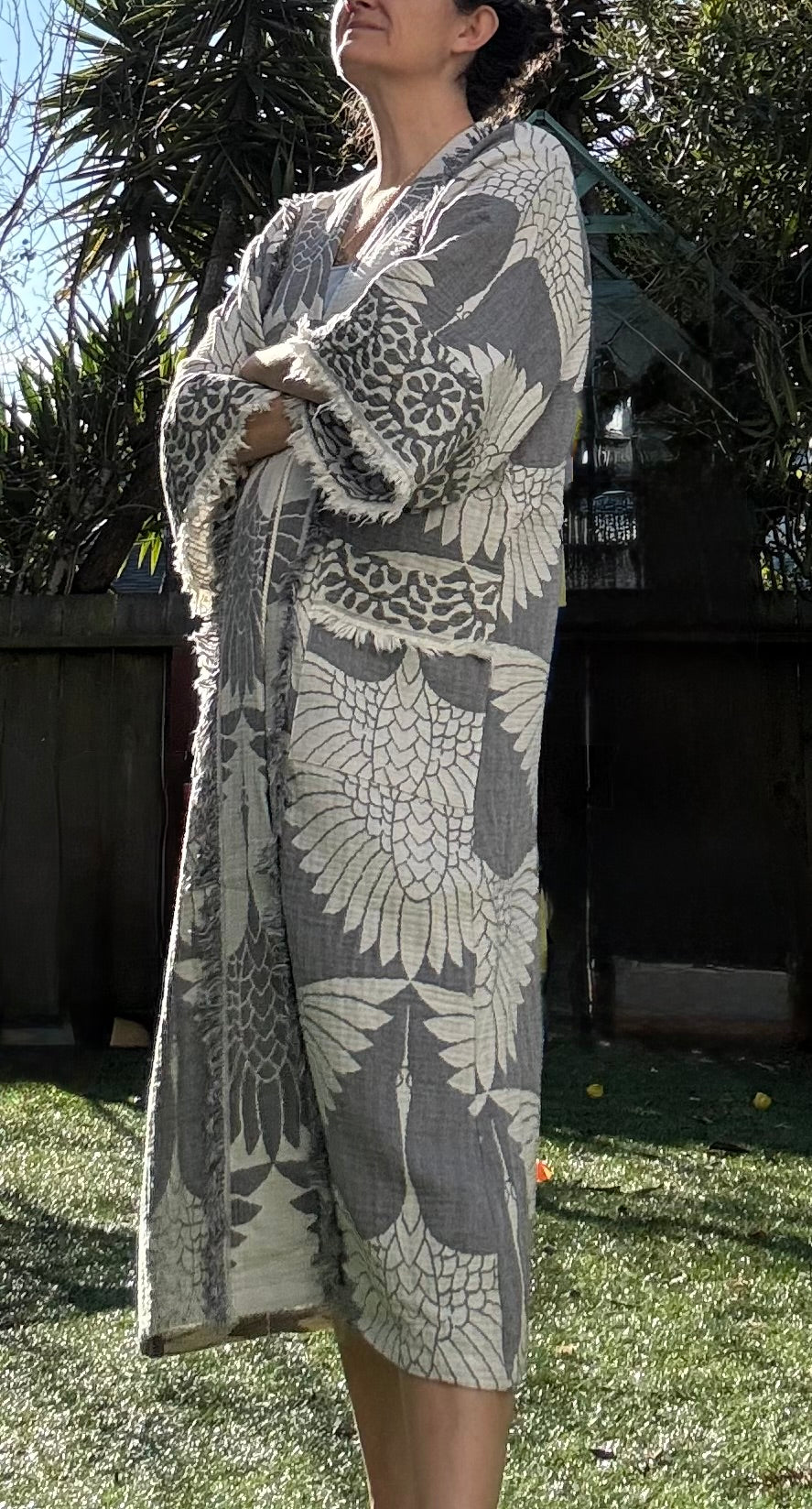 100% cotton Kaftan - Crane