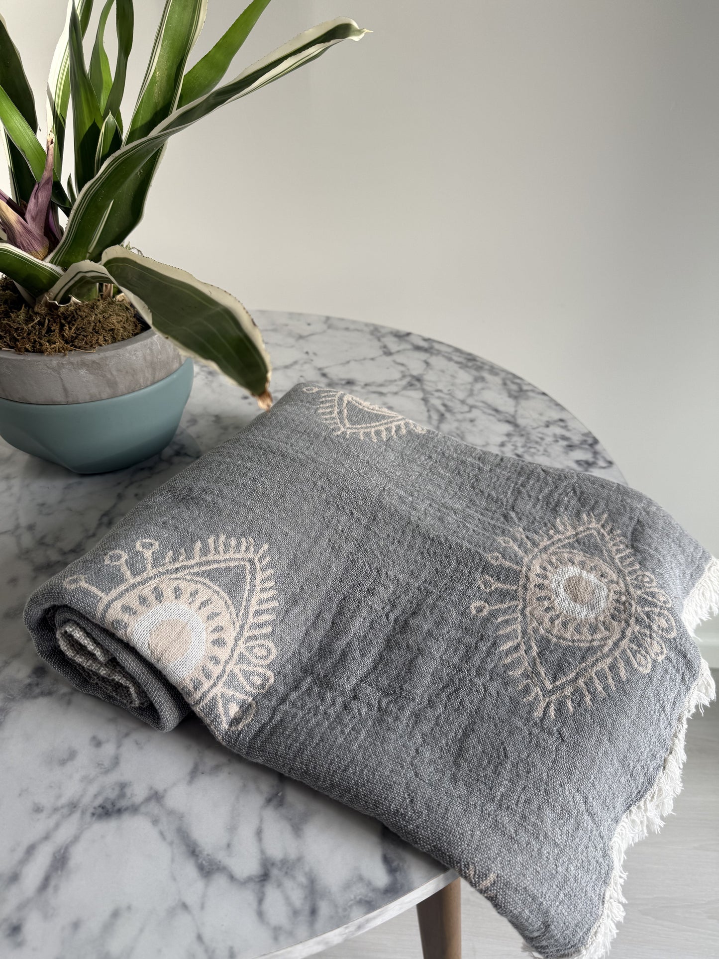 Turkish Towel/Throw - Amulet Light Gray