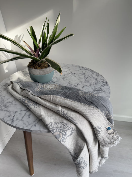 Turkish Towel/Throw - Amulet Light Gray