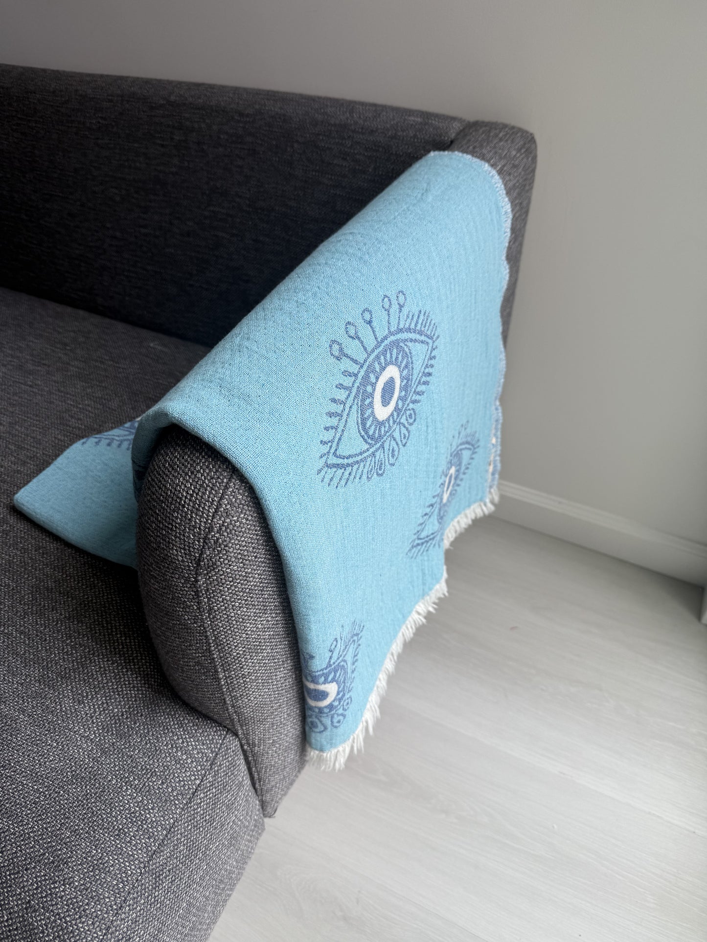 Turkish Towel/Throw - Amulet Light Blue