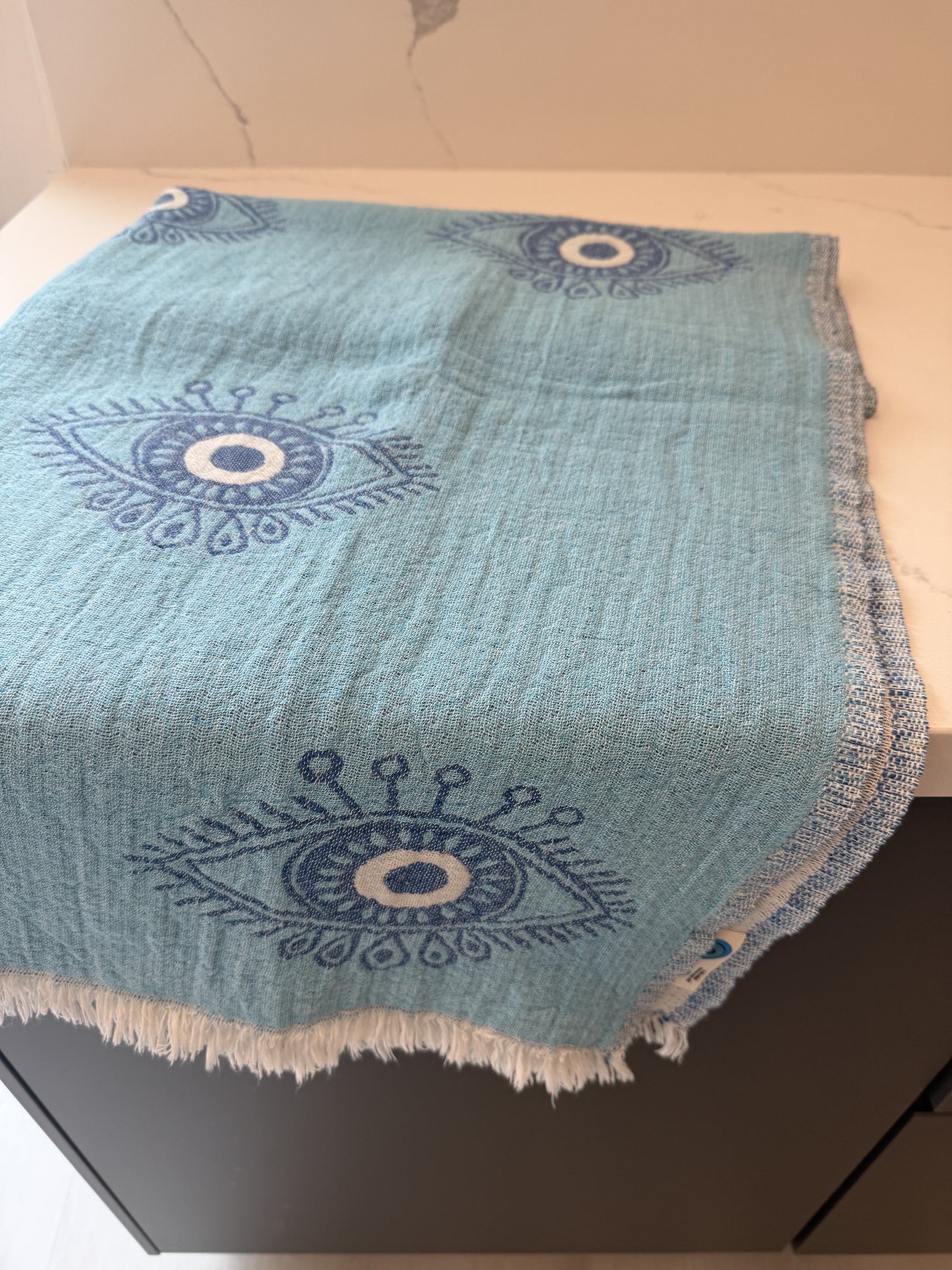 Turkish Towel/Throw - Amulet Light Blue