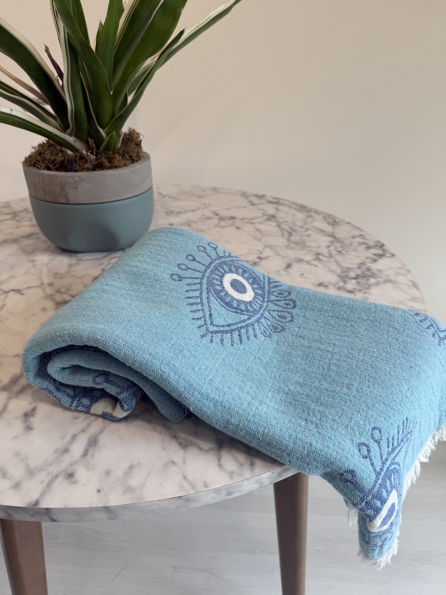 Turkish Towel/Throw - Amulet Light Blue