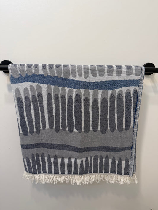 Turkish Towel - Abstract Drops - Dark & Light Blue