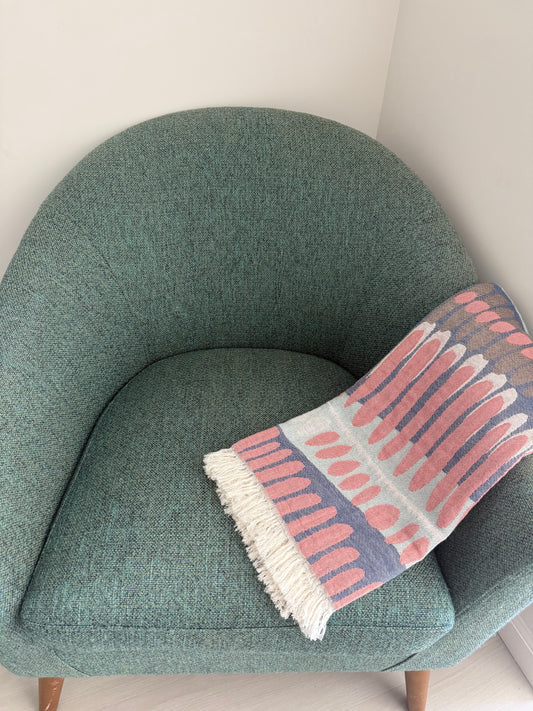Turkish Towel - Abstract Drops - Pink & Gray