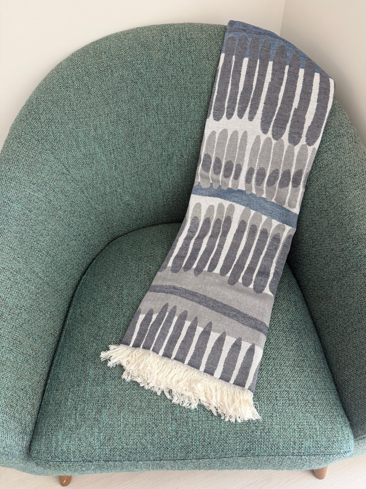 Turkish Towel - Abstract Drops - Dark & Light Blue