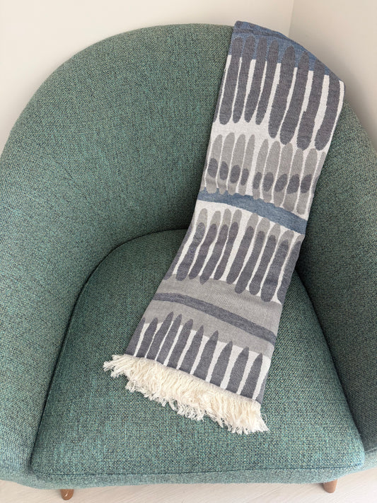 Turkish Towel - Abstract Drops - Dark & Light Blue