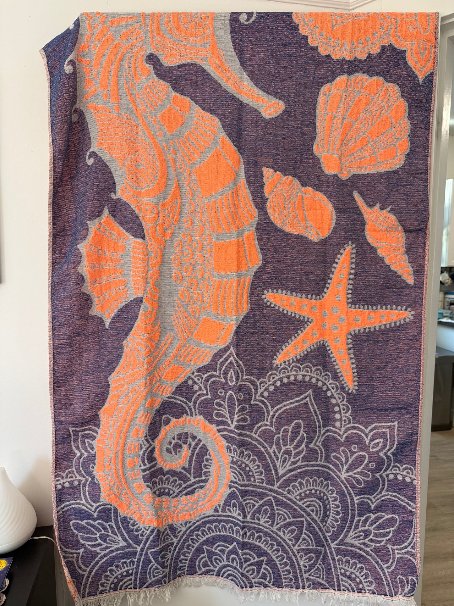 Turkish Towel/Throw - Seahorse